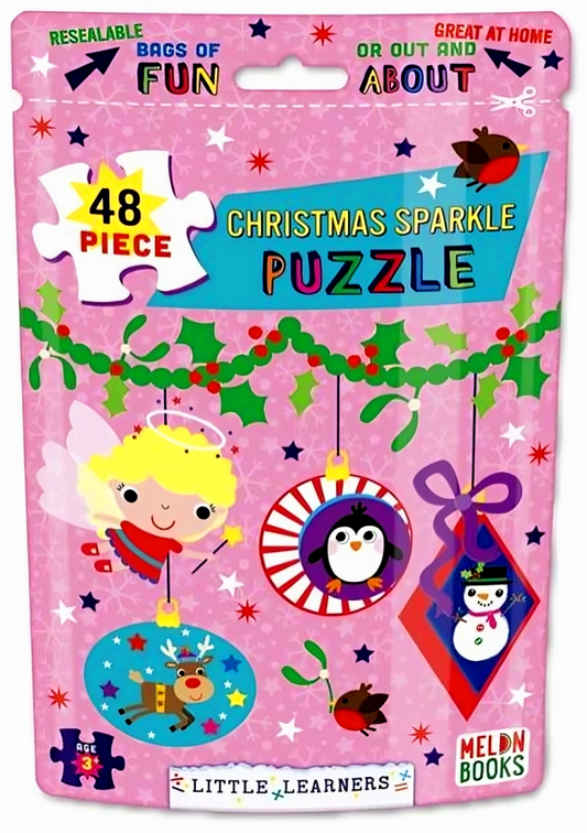 48 Piece Christmas Sparkle Puzzle Pink