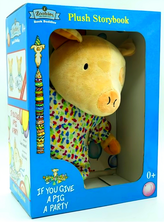 (Original price RM 54.90) Zoobies Book Buddies If You Give A Pig A Party Plush