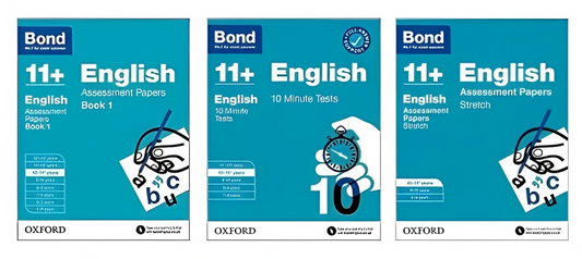 Bond English 3 books assessment, stretch, 10 minute tests age 10-11+
