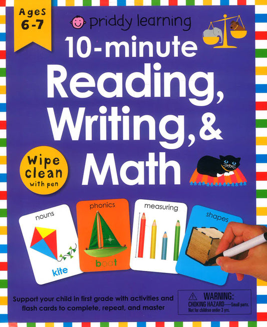 10-Minute Reading, Writing, & Math Wipe Clean Workbook With Pen (Priddy Learning)