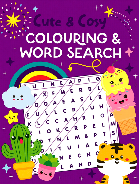 Cute & Cosy Colouring & Word Search
