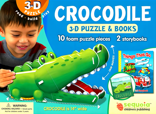 3D Puzzle & Book: Crocodile