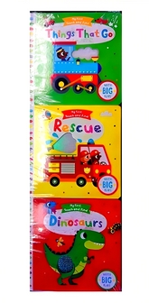 My First Touch And Find 3 Book Set - Things That Go, Rescue, Dinosaurs