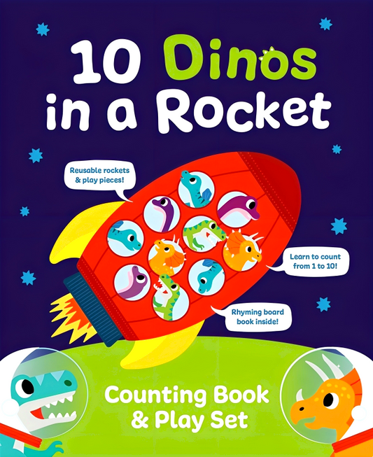 10 Dinos In A Rocket (Counting Book & Play Set)