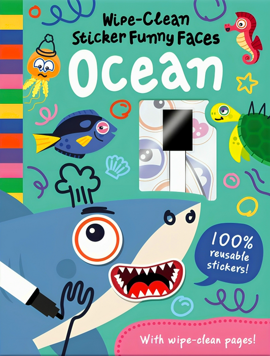 Wipe-Clean Sticker Funny Faces Ocean