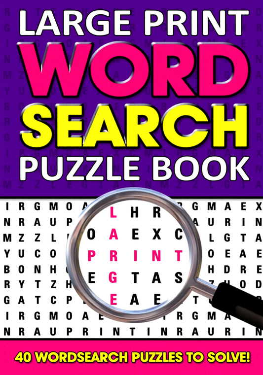 Large Print Wordsearch Books (Purple)