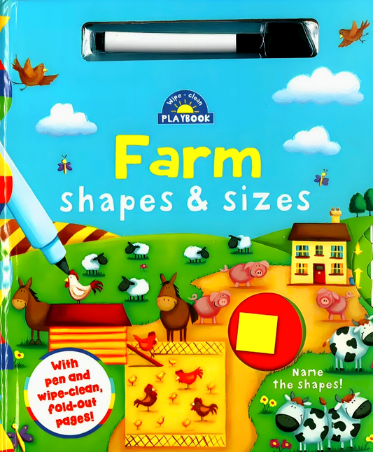 (Original price RM 19.90) Wipe-Clean Playbook: Farm Shapes & Sizes