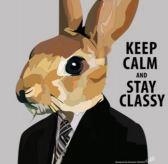 Rabbit Keep Calm And Stay Classy Pop Art (10X10)