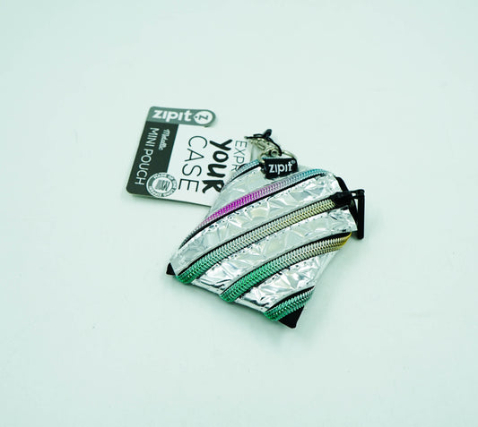 Zipit Metallic Mini Pouch Silver