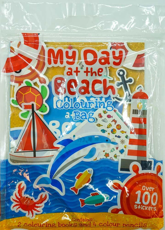 My Day At The Beach Colouring Bag