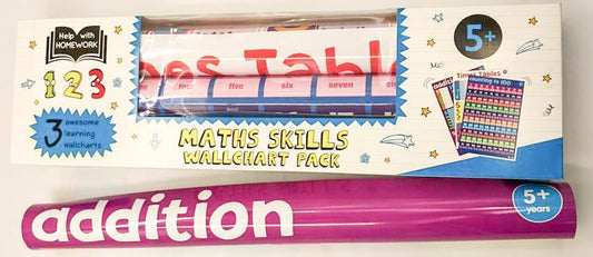 [Flash Sale  RM 17.43 from  1-6 May 2024] Wallchart Box Set: Help With Homework 5+: Maths Skills Wallchart