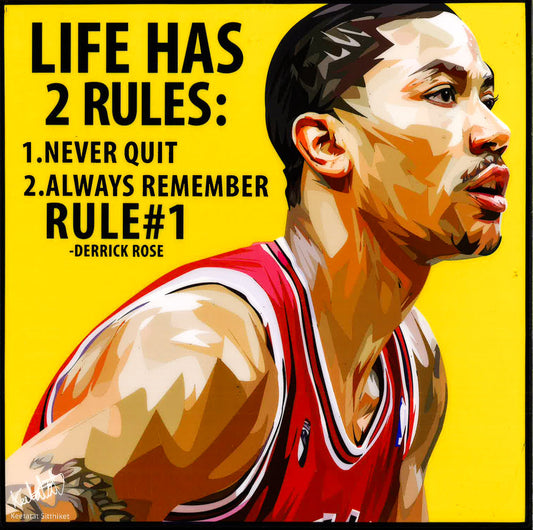 Derrick Rose: Life Has 2 Rules Pop Art (10'X10')