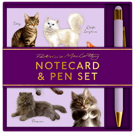 Notecard And Pen Set Boxed - Pat Mac Cats