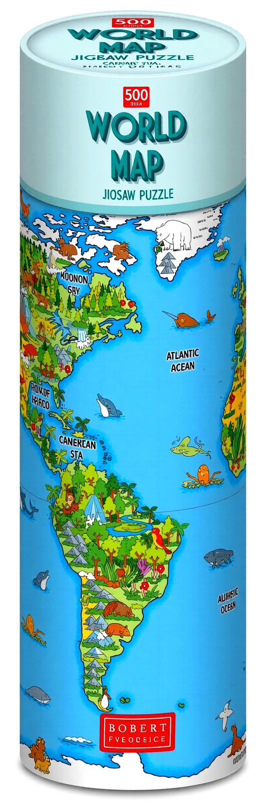 500 Piece Jigsaw In A Tube - World Map Modern Map