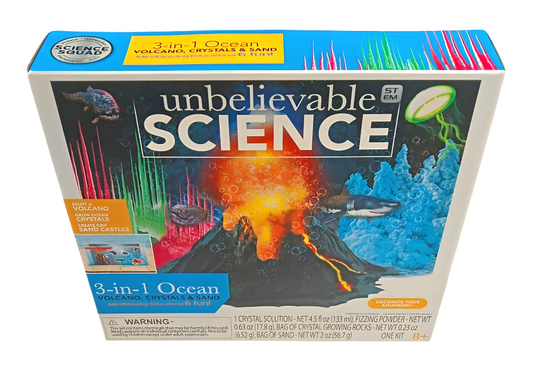 Unbelievable Science: 3-In-1 Ocean Volcano, Crystals & Sands
