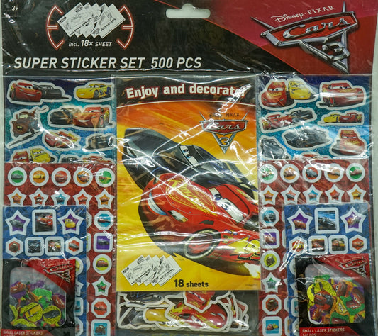 Cars 3 Super Sticker Set 500 Pieces