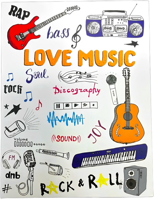 Love Music Notbook And Sticker Note