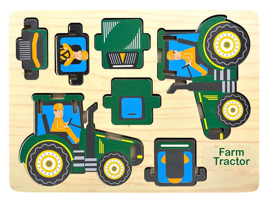 Farm Tractor Wood Puzzle