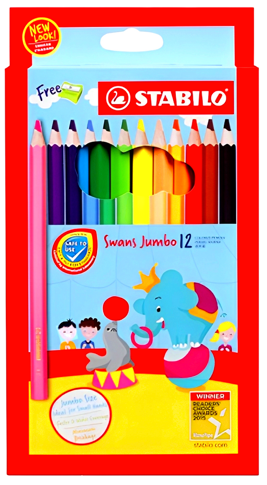 Stabilo Swans Jumbo Coloured Pencils - 12 Colours