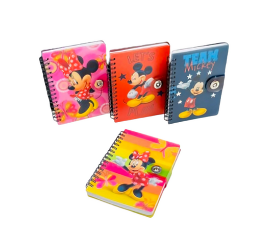 Mk 24277 A6 80S Wire-O Pp Cover Button Sealed Note Book (Mickey)