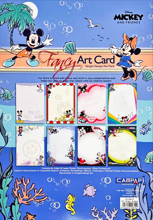 MK 24814 A4 8S FANCY ART CARD (MICKEY)