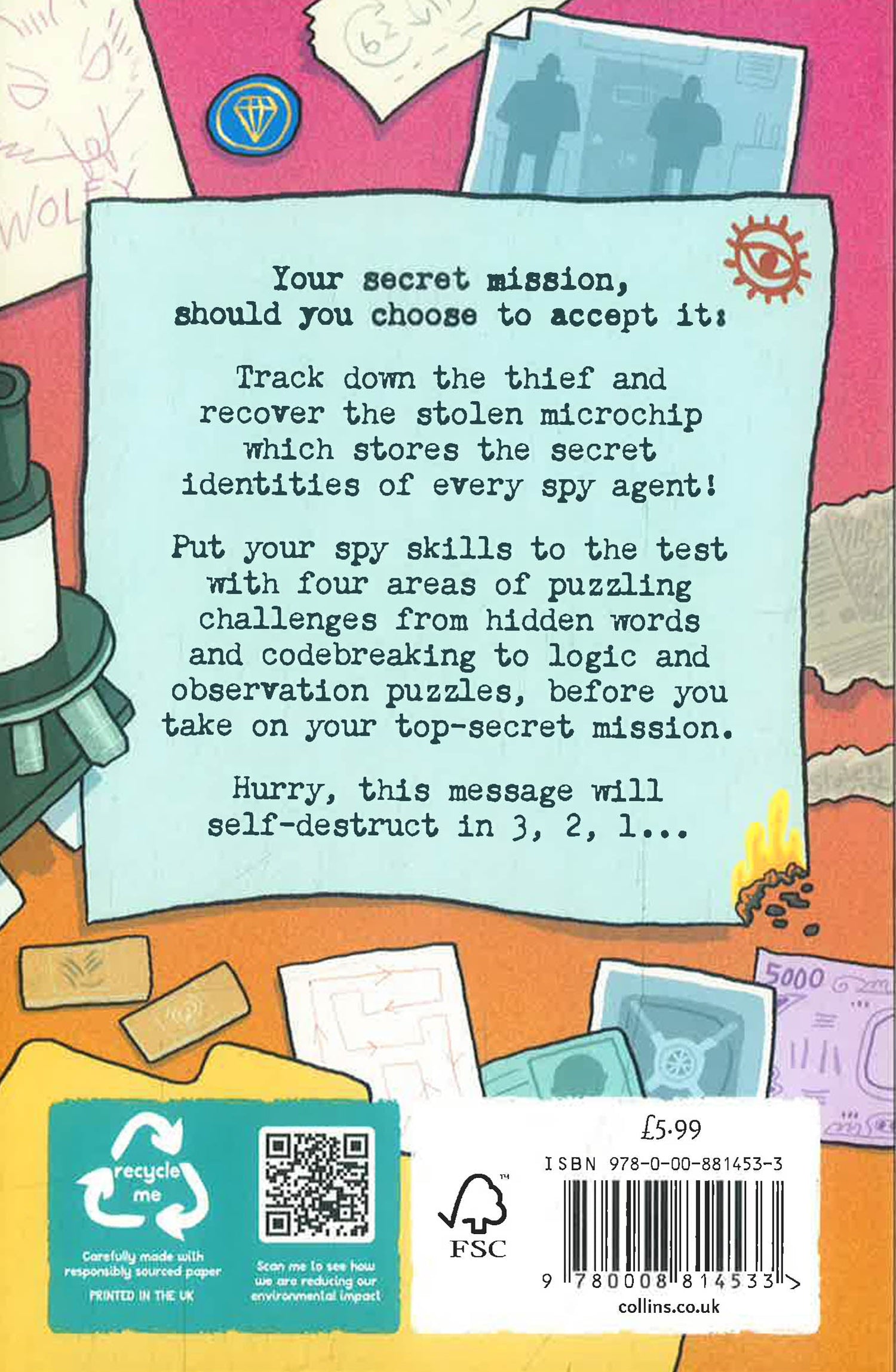 Collins Spy Agency Puzzle Book: The Stolen Secrets by Collins Kids – book cover