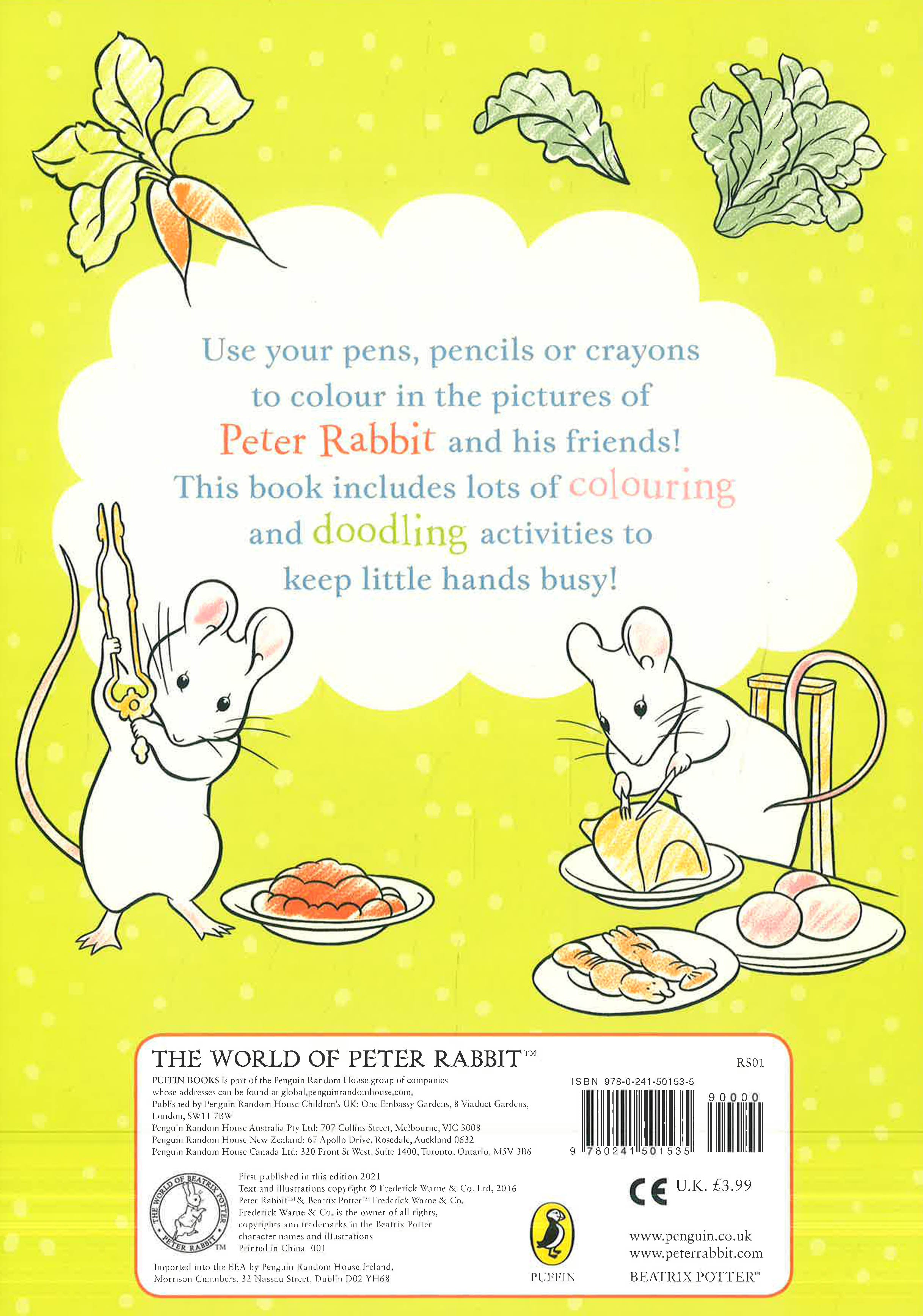 Peter Rabbit With Food Peter Rabbit - Favourite Foods Colour And Doodle Book – BookXcess