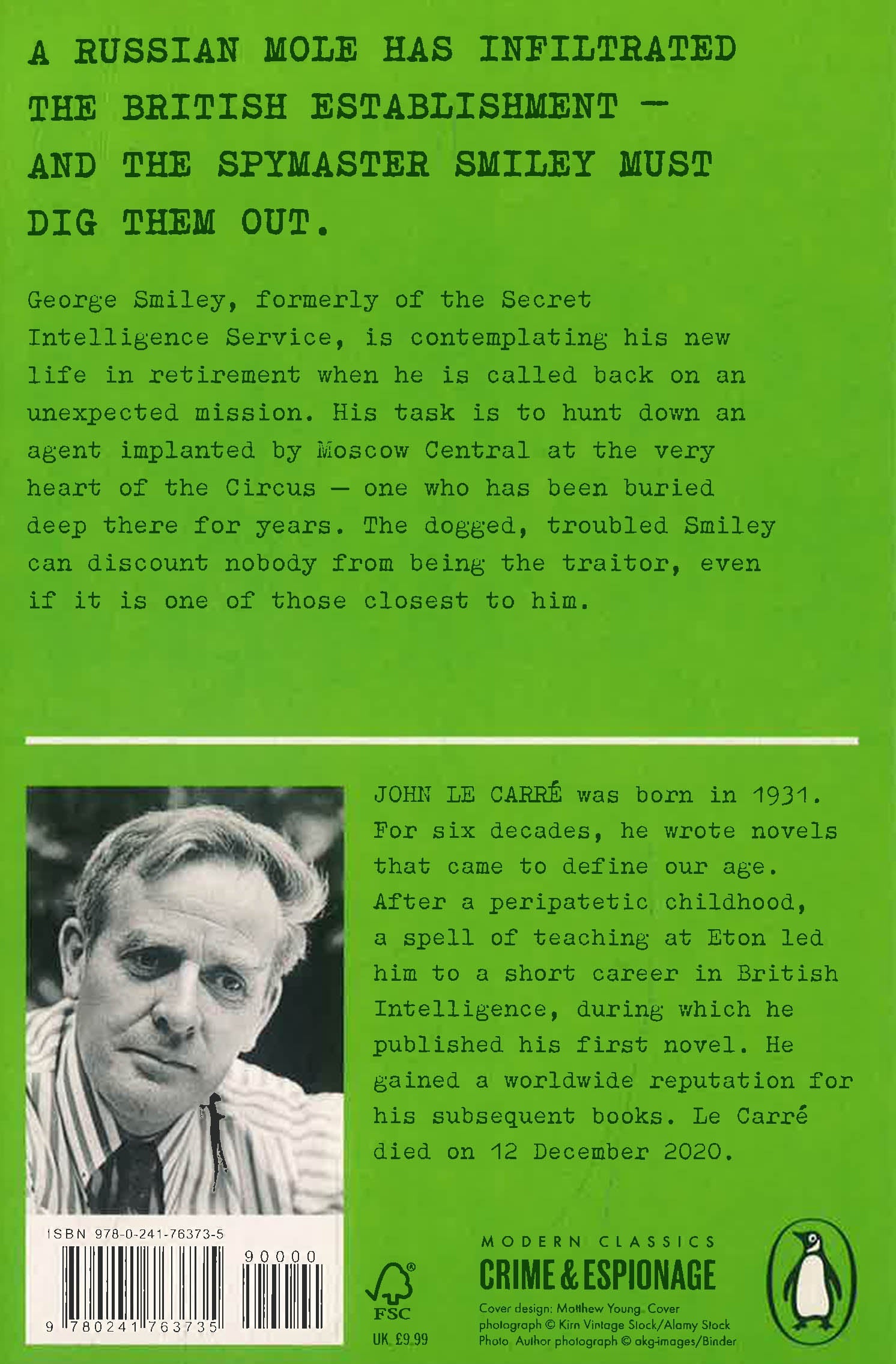 Tinker Tailor Soldier Spy by John Le Carre – book cover