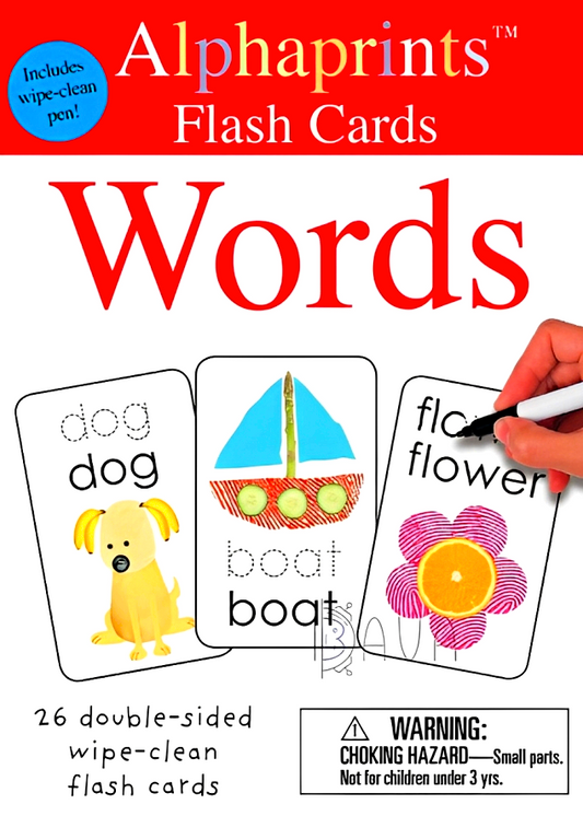 Words Wipe-Clean Flash Cards With Pen (Alphaprints)