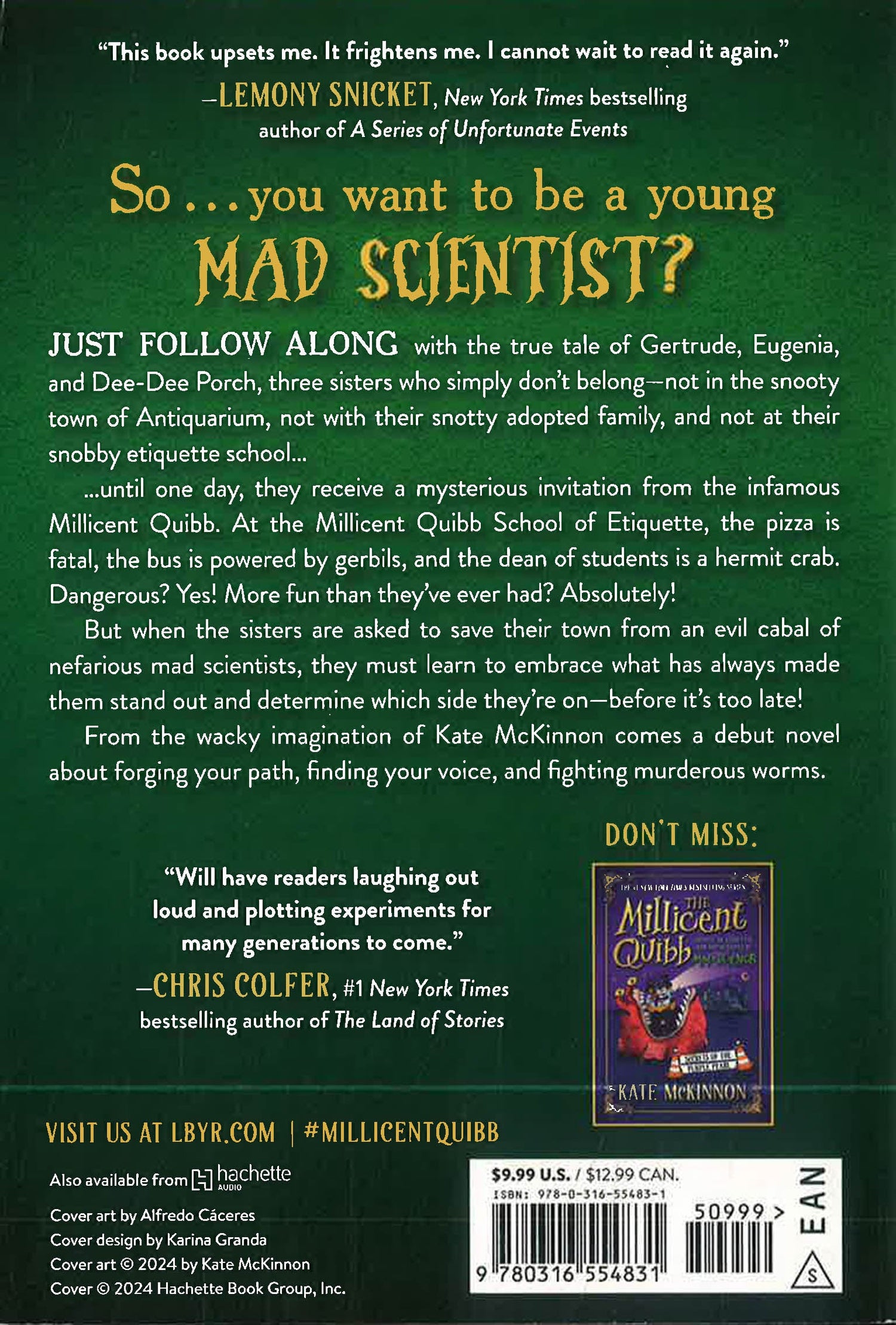 The Millicent Quibb School Of Etiquette For Young Ladies Of Mad Science by Kate Mckinnon – book cover