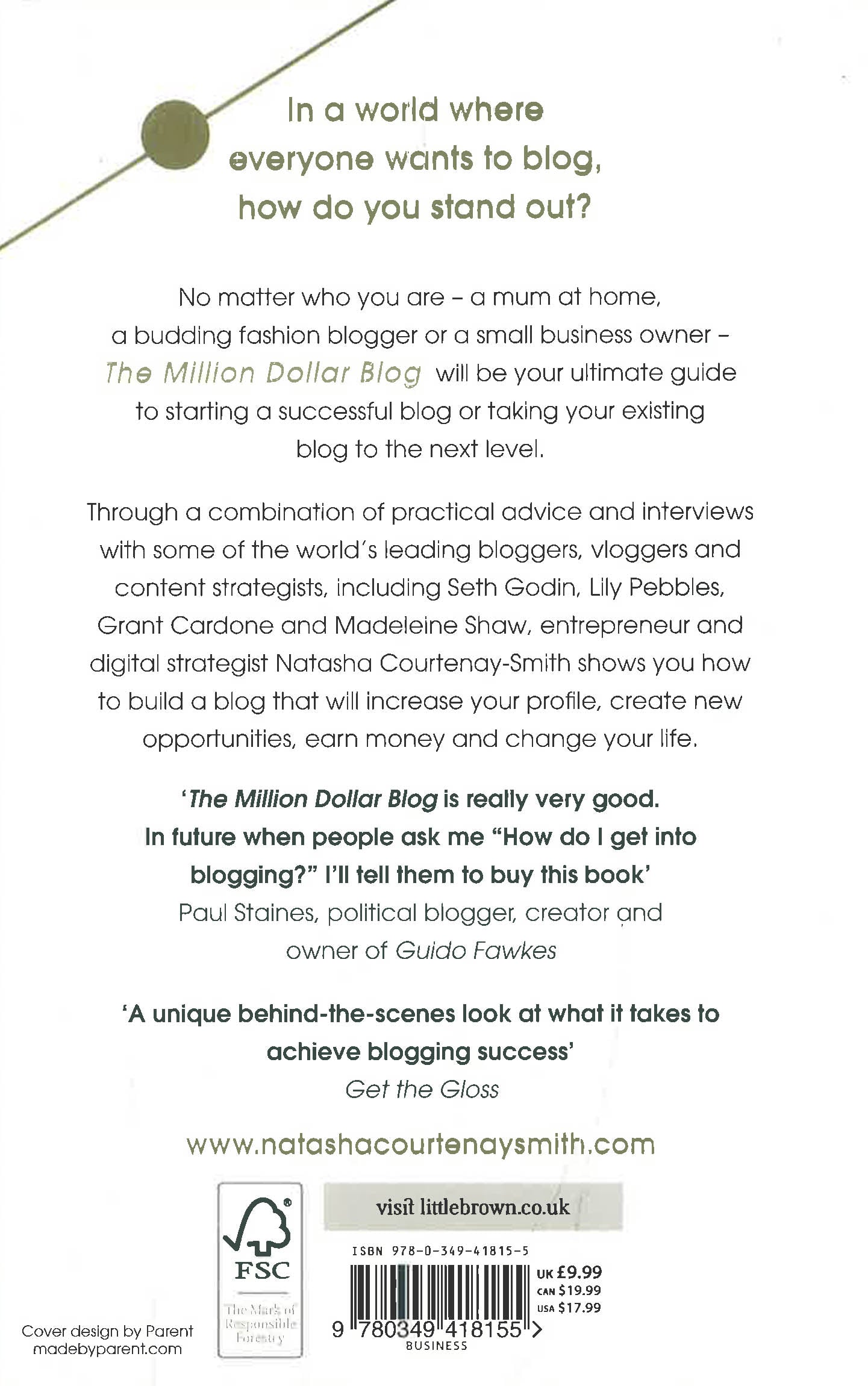 The Million Dollar Blog by Natasha Courtenay-Smith – book cover