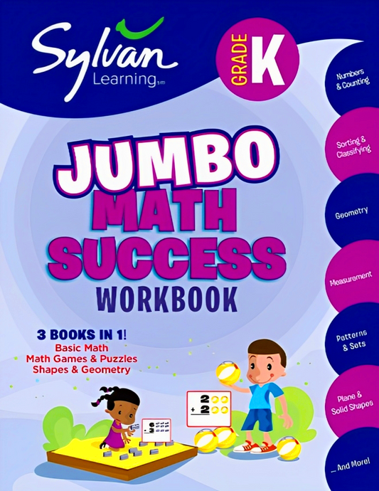 Kindergarten Jumbo Math Success Workbook: 3 Books in 1