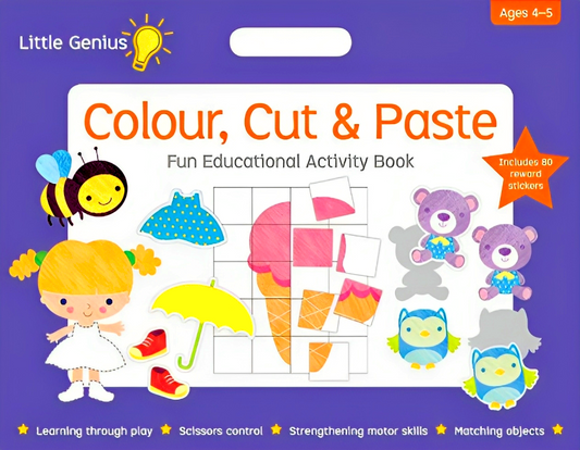 Little Genius Activity Pad Colour, Cut & Paste
