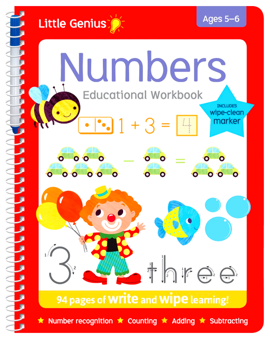 Little Genius Write And Wipe Bind Up - Numbers