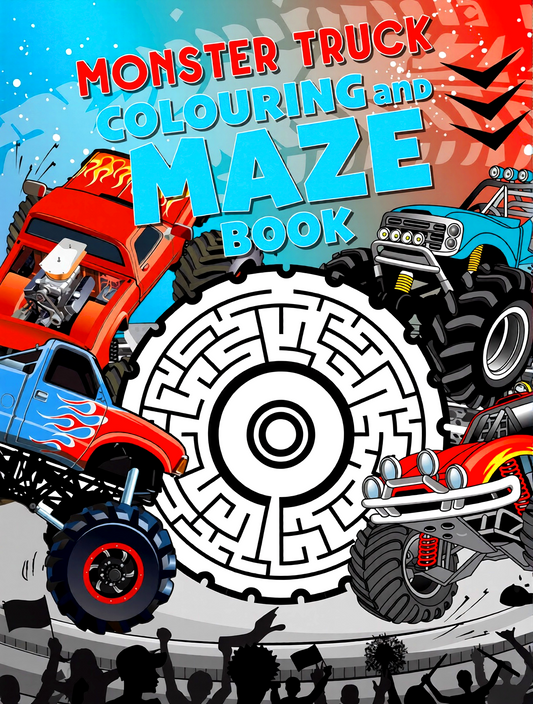 Monster Truck Colouring And Maze Book