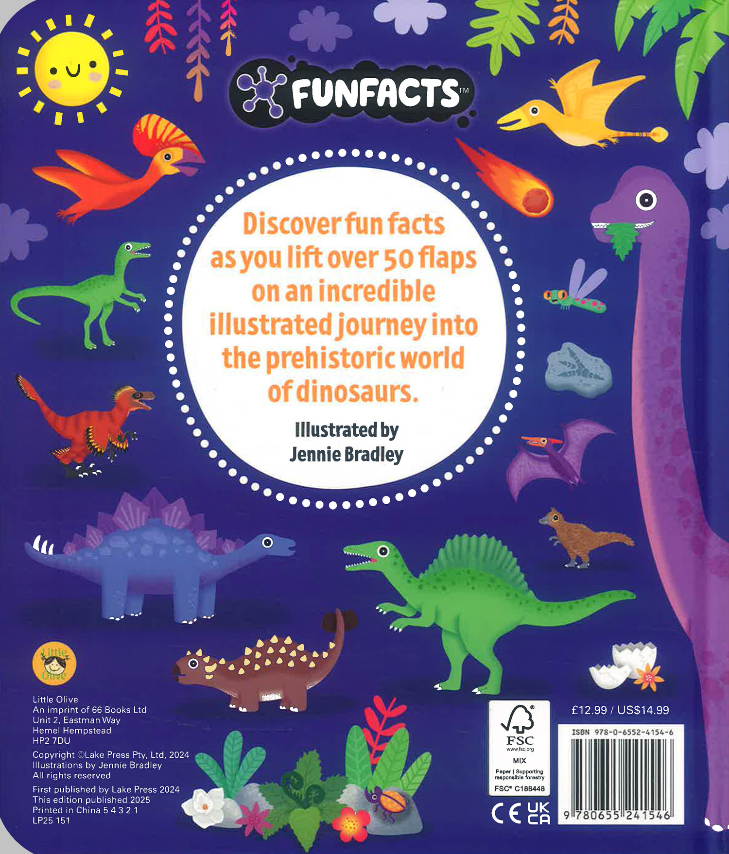 Little Olive: Funfacts - Lift The Flap Board Book - Discover Dinosaurs by Little Olive – book cover