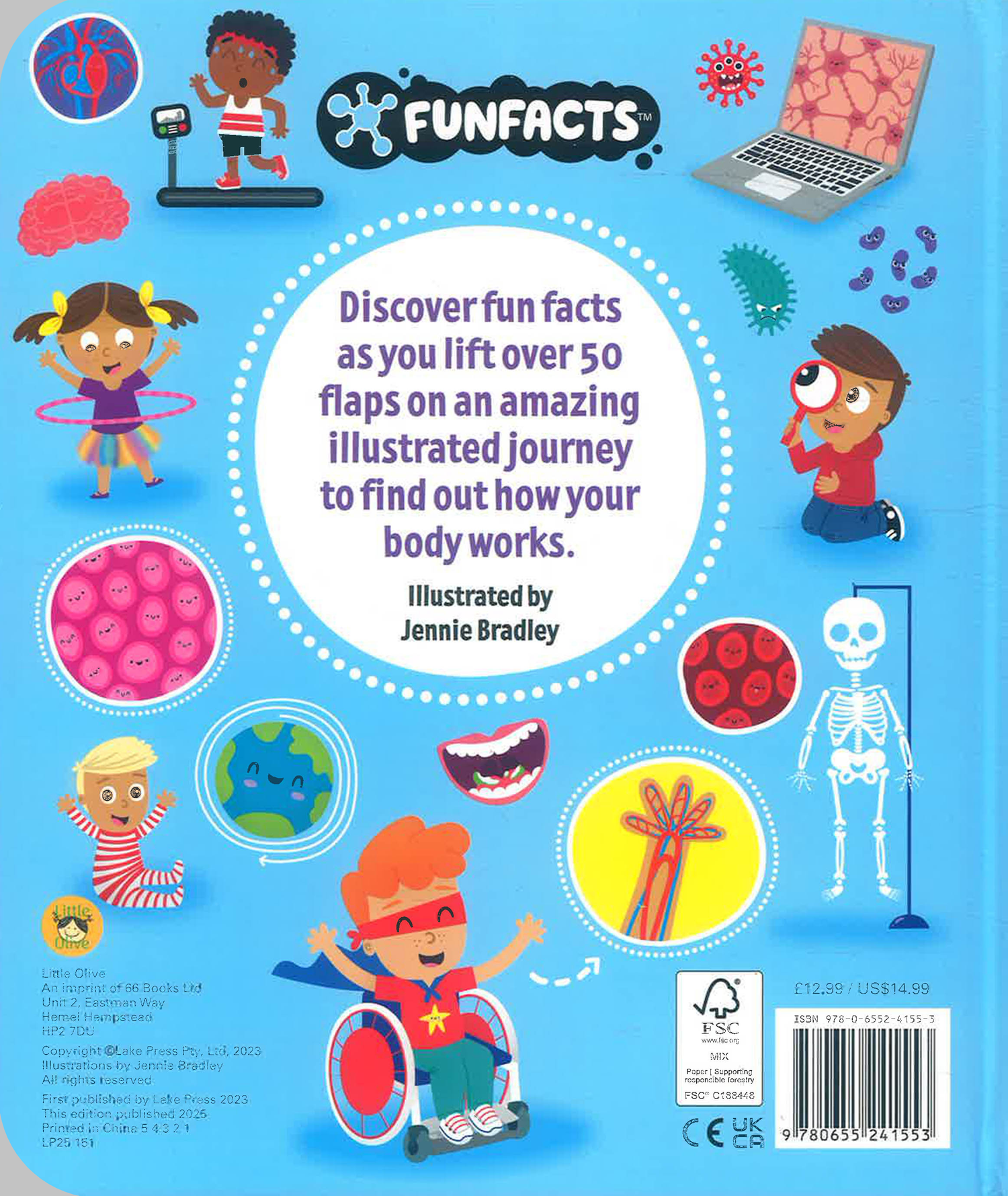 Little Olive: Funfacts - Lift The Flap Board Book - Discover The Human Body by Little Olive – book cover