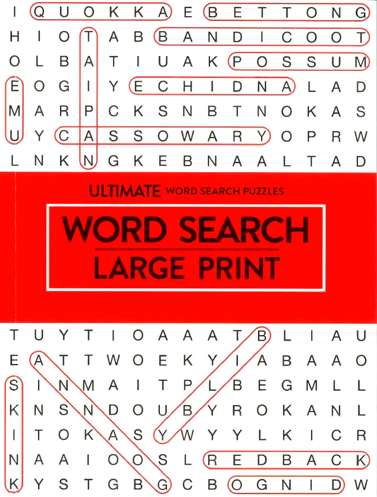 Ultimate Large Print Wordsearch - Red