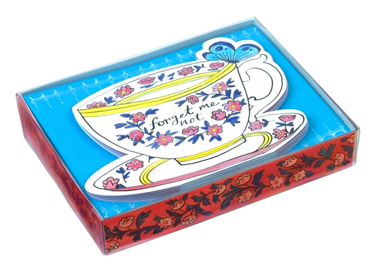 Molly Hatch Teacups Die-Cut Notecards