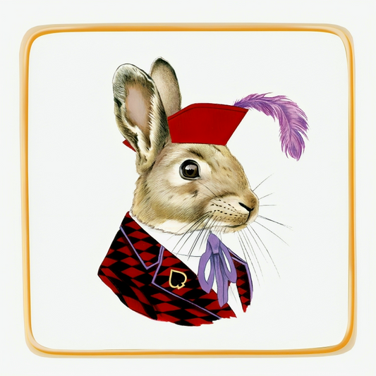 Berkley Bestiary Jack Rabbit Porcelain Square Tray
