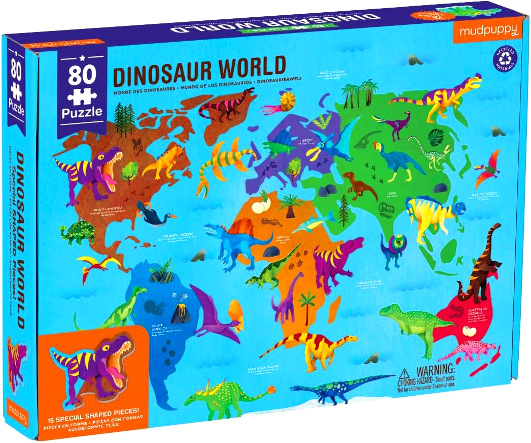 Mudpuppy Puzzle Dinosaur World Geography by Mudpuppy – book cover