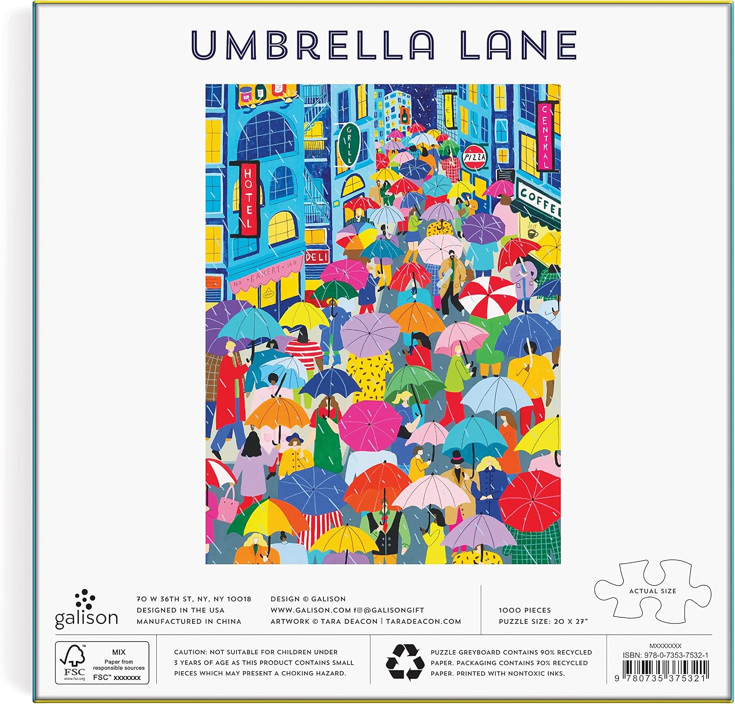 Umbrella Lane 1000 Piece Puzzle by Galison – book cover