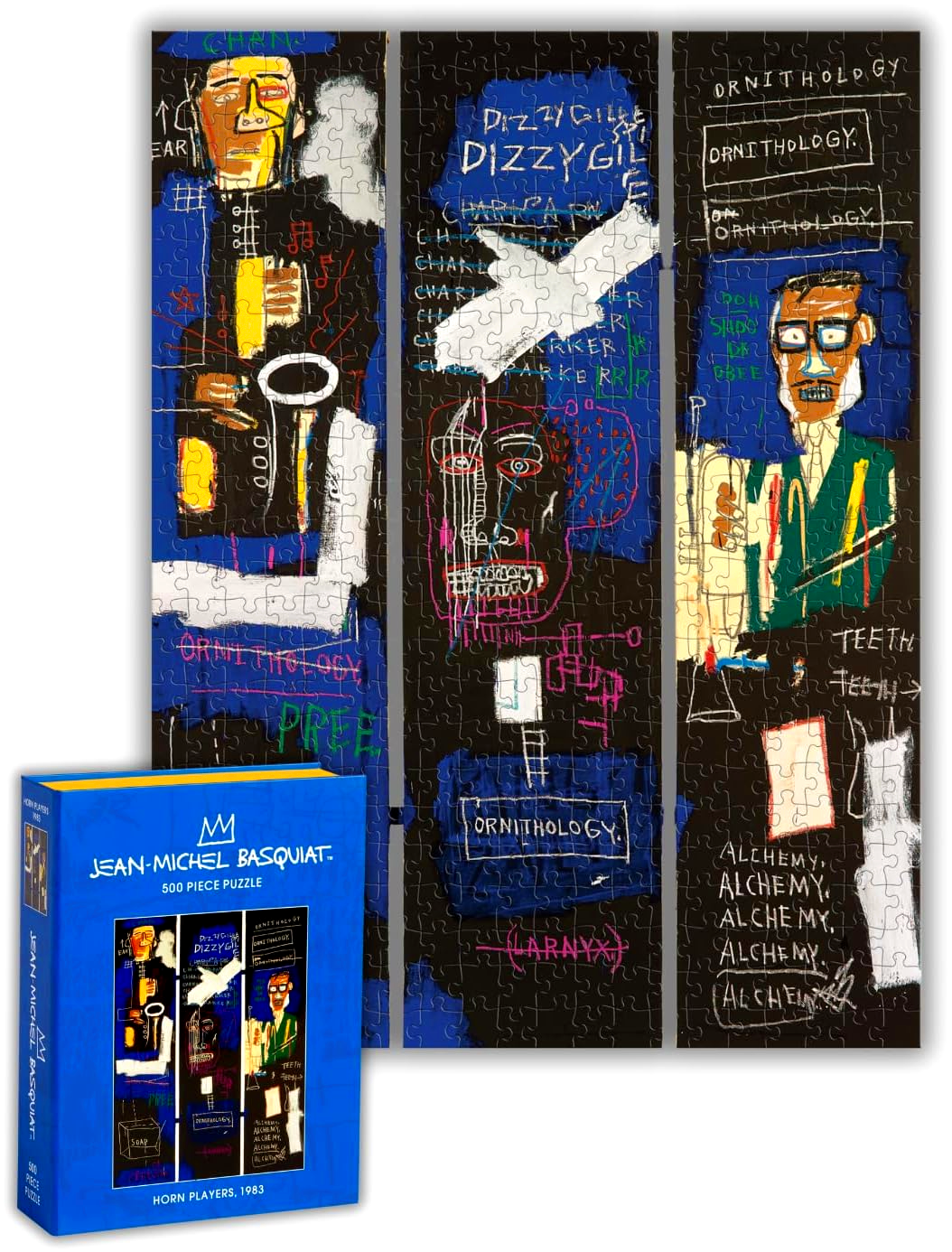 Basquiat Horn Players 500 Piece Book Puzzle by Galison – book cover