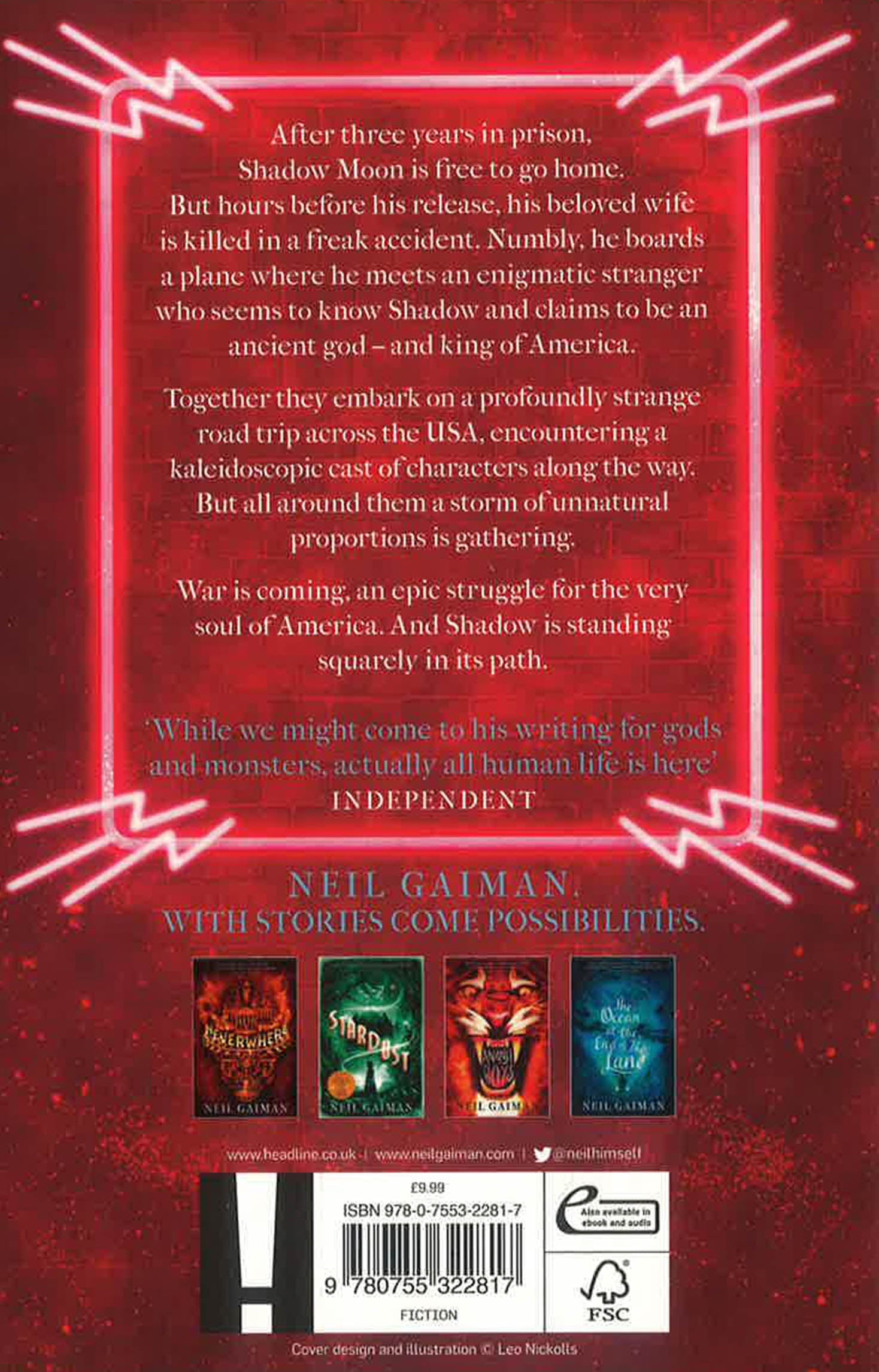 American Gods by Neil Gaiman – book cover