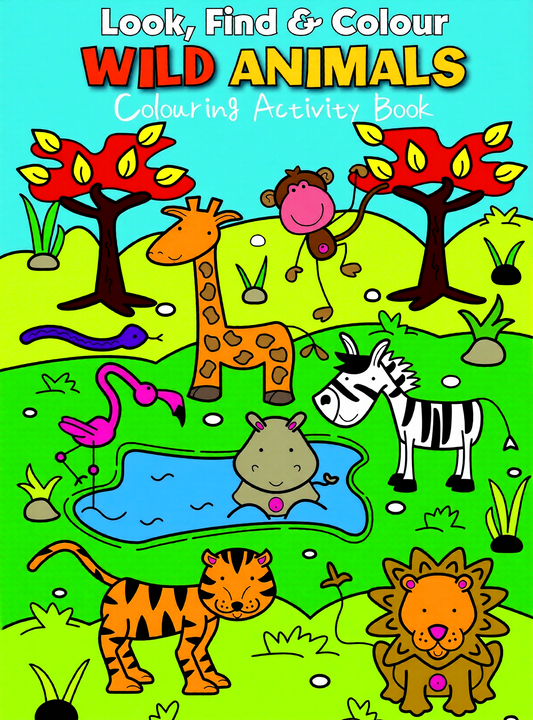 Look, Find & Colour - Wild Animals: Colouring Activity Book