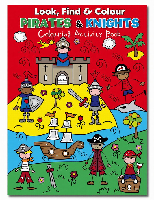 Look, Find & Colour Pirates & Knights: Colouring Activity Book