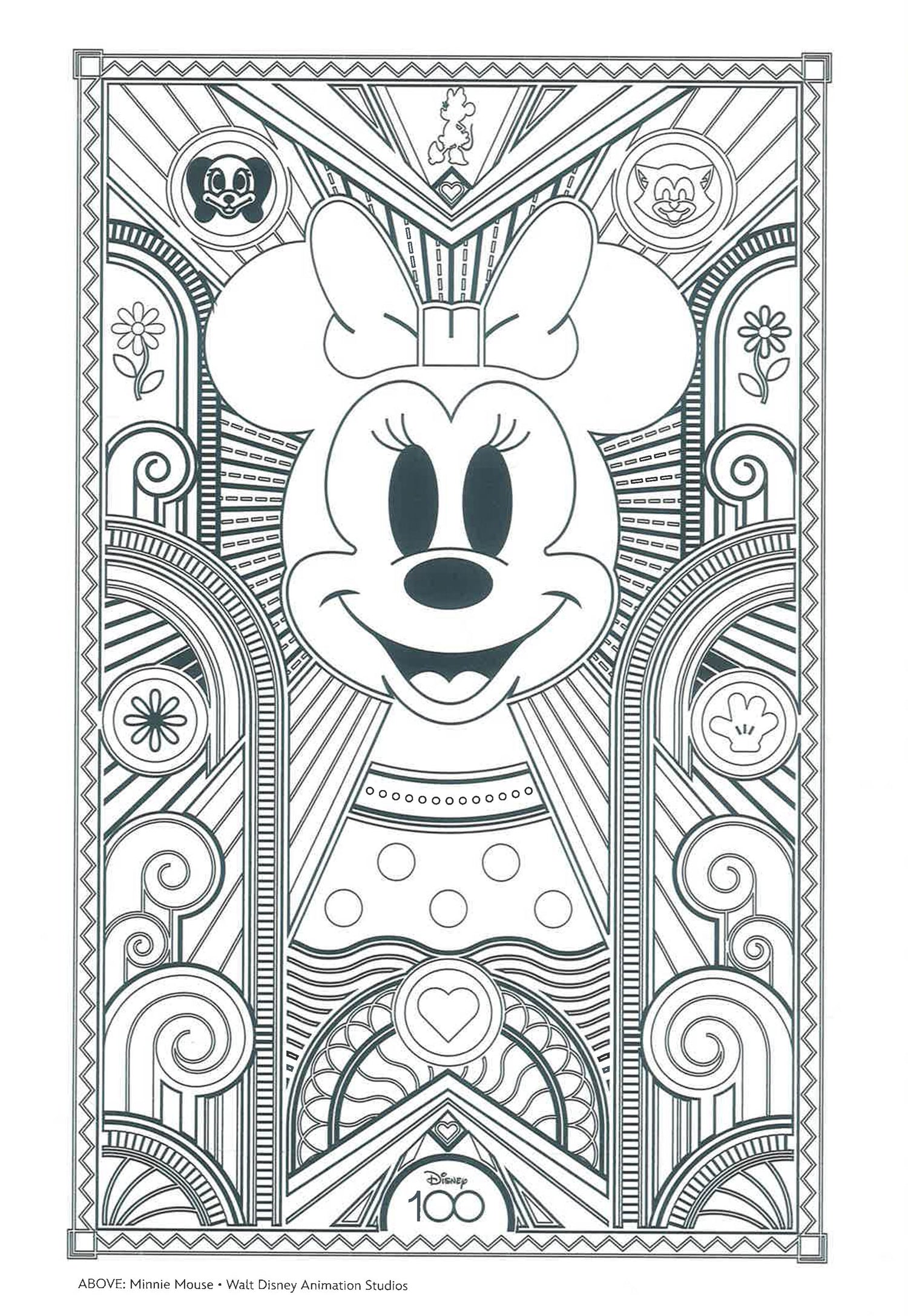 Art Of Coloring: Disney 100 Years Of Wonder: 100 Images To Inspire Creativity by Staff Of The Walt Disney Archives – book cover