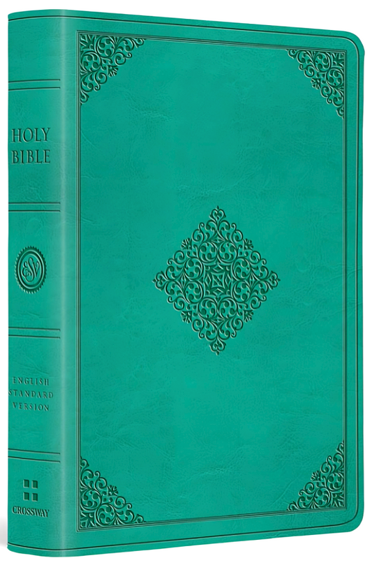 Esv, Value Large Print Compact Bible (Trutone, Teal, Ornament Design)