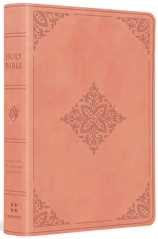 ESV, Value Large Print Compact Bible (Trutone, Blush Rose, Fleur-De-Lis Design)
