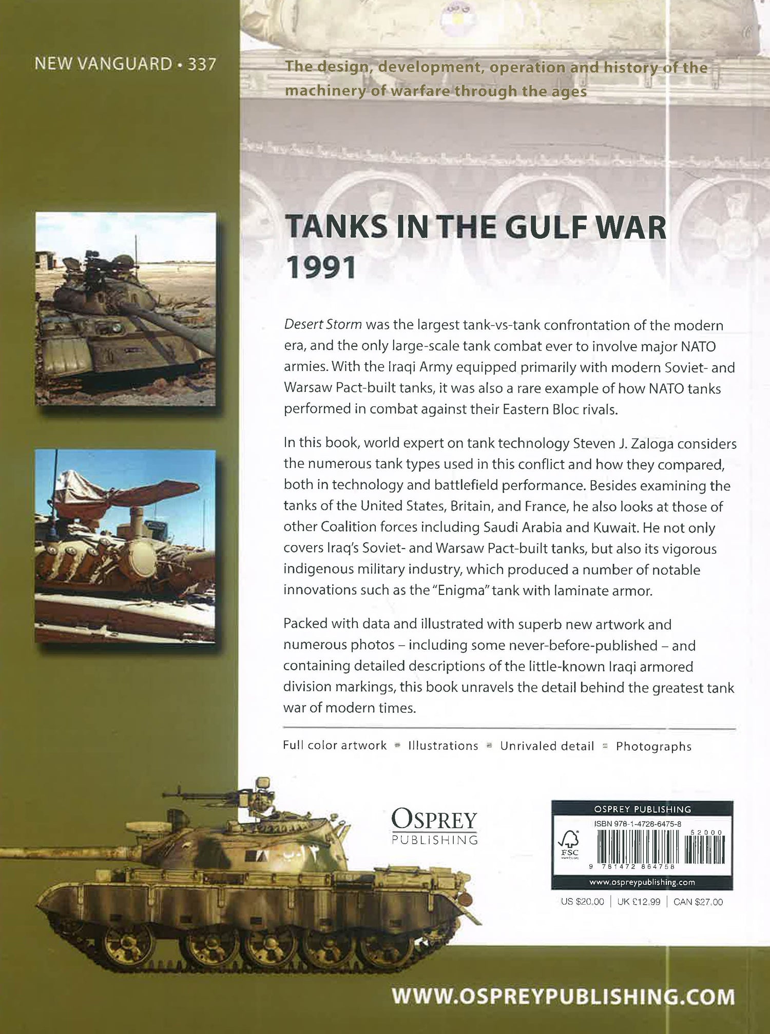Tanks In The Gulf War 1991 (New Vanguard, No. 337) by Steven J. Zaloga – book cover
